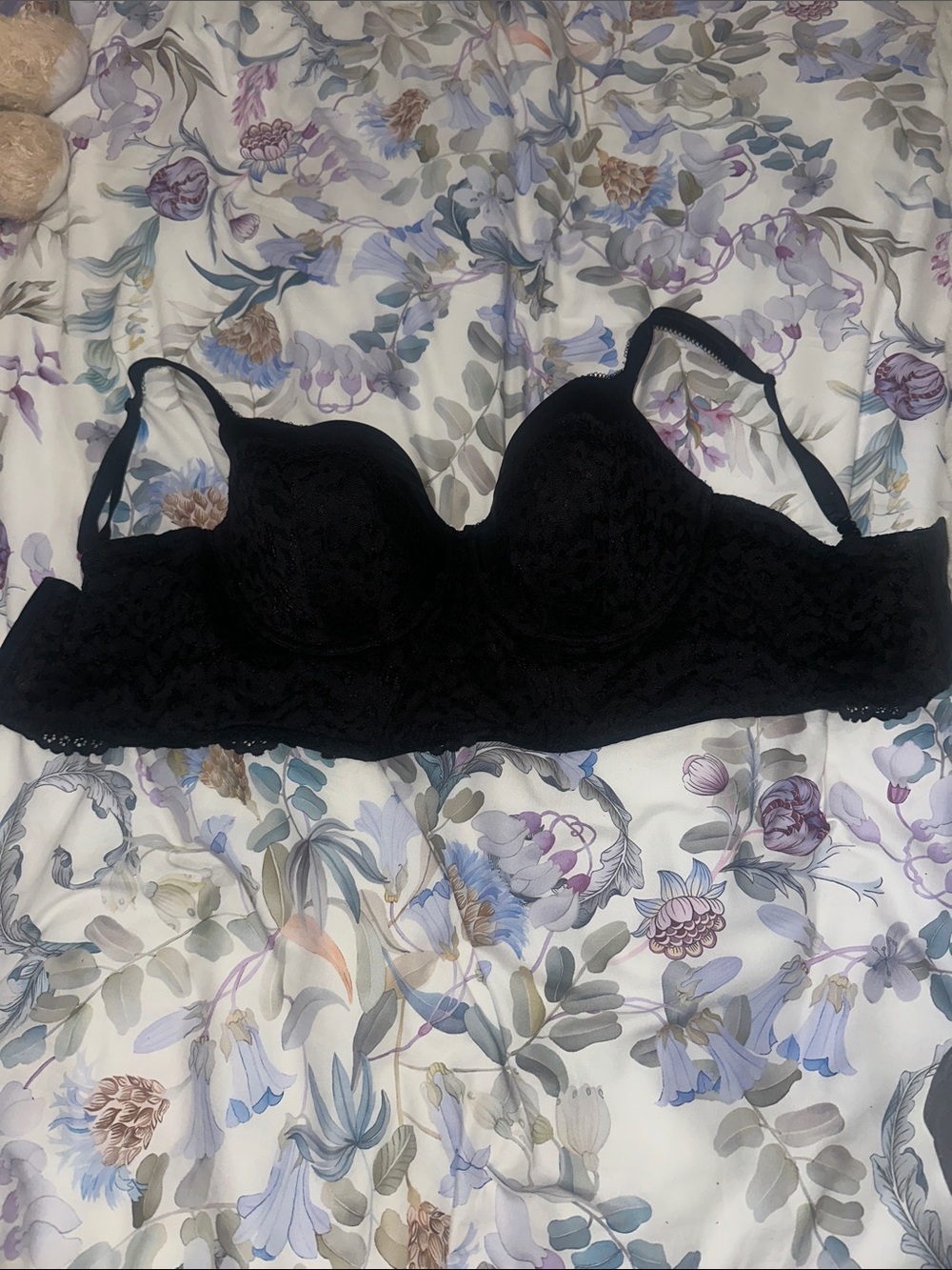 Victoria's Secret Black Lace Longline Underwire Bra